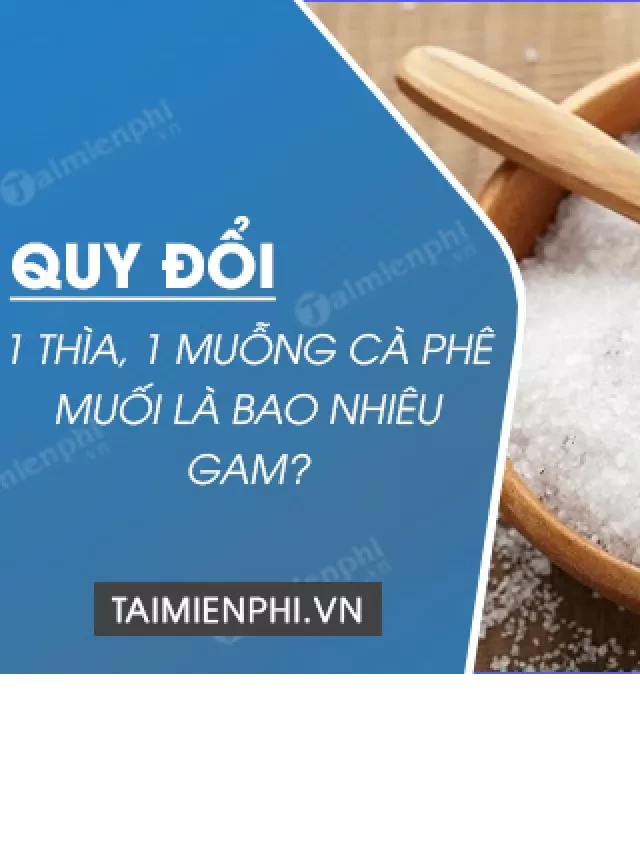   1 thìa, 1 muỗng cà phê muối là bao nhiêu gam?