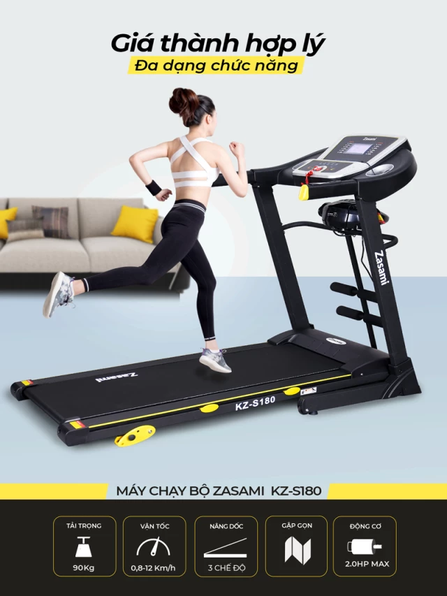   Máy chạy bộ điện Zasami KZ-S180 - Lựa chọn hoàn hảo cho gia đình