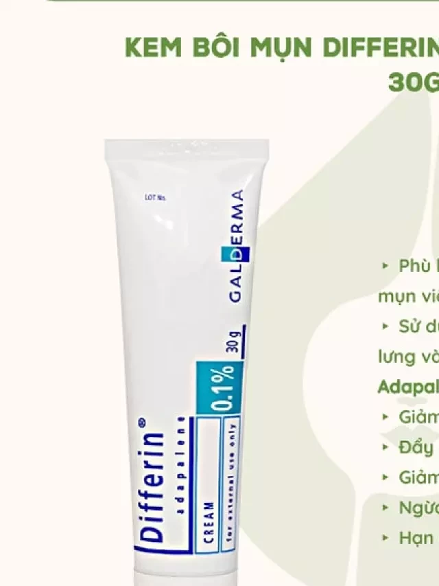   Differin Adapalene Gel 0.1% Acne Treatment: Giải pháp trị mụn trứng cá, mụn viêm