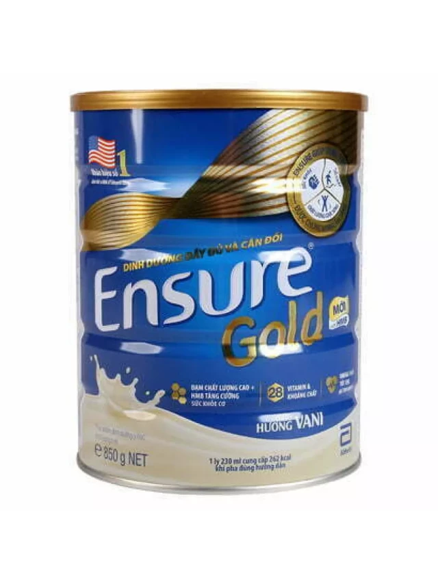   Sữa Ensure Gold (hộp 850g): Dinh dưỡng đầy đủ và hương vị thơm ngon