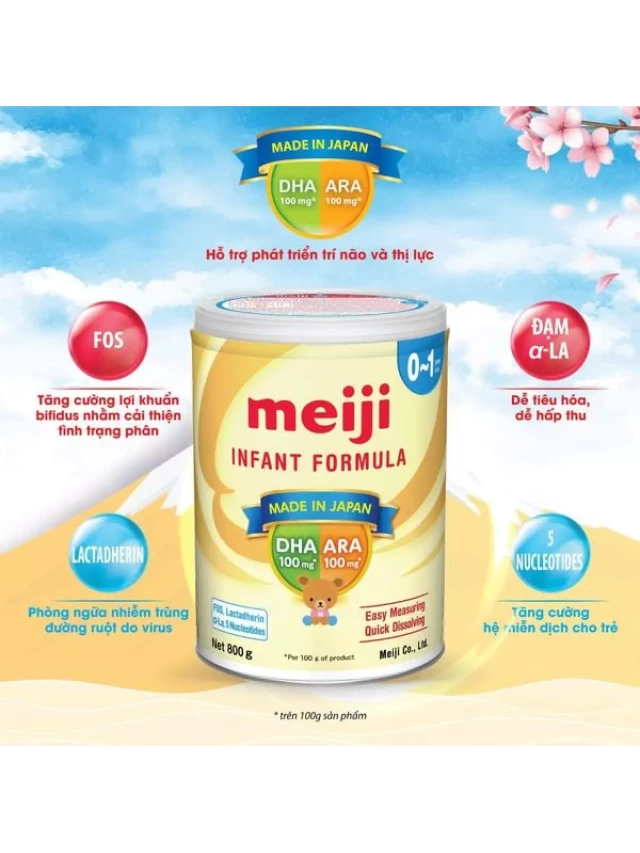   Sữa Meiji nhập khẩu số 0 800g: Cung cấp Dưỡng chất cho sự phát triển và phát triển toàn diện của trẻ nhỏ